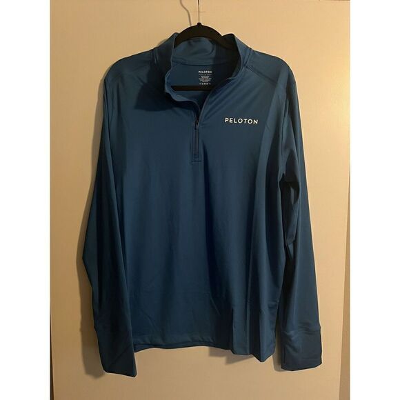 Peloton Mens Blue Warm Half Zip zip Work out Sweater Size Large Brand New HO121 - Picture 1 of 4